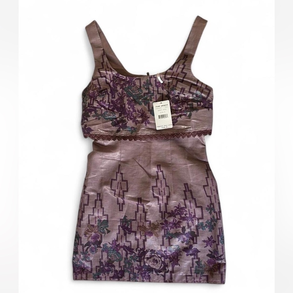 Free People Purple Patterned Sleeveless Dress